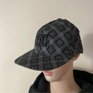 DC Shoes Logos Black and Gray Flexfit Cap Hat